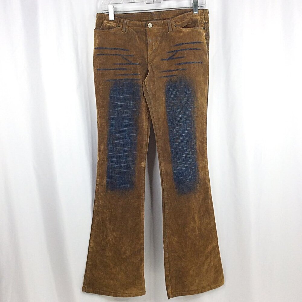 Vintage Two G Wear Velvet Bootcut Pants Womens Medium 90s Y2K Faux Suede 30x32